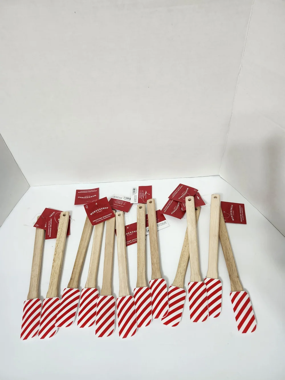 Striped Silicone Spatulas Wood Handles Cooking Baking Gift Baskets Crafts New 12